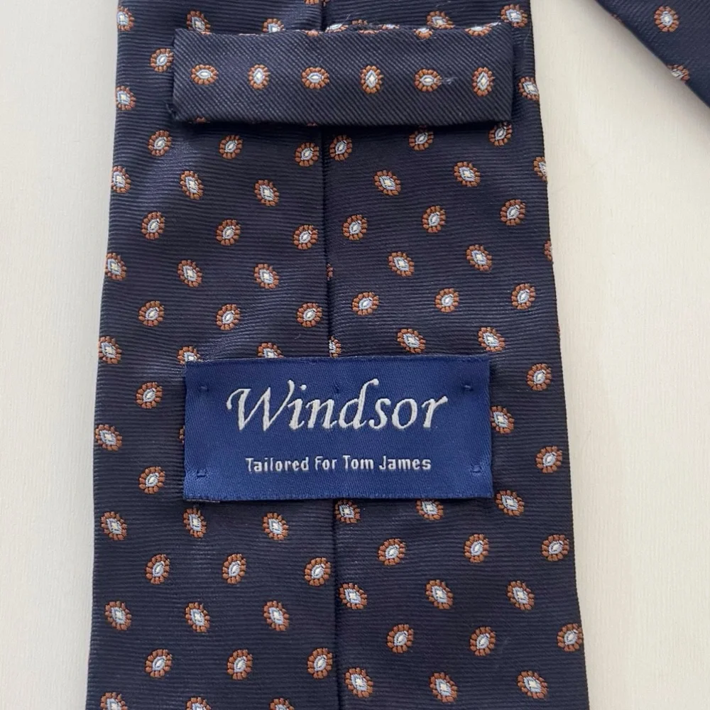 Windsor for Tom James Navy Silk Tie